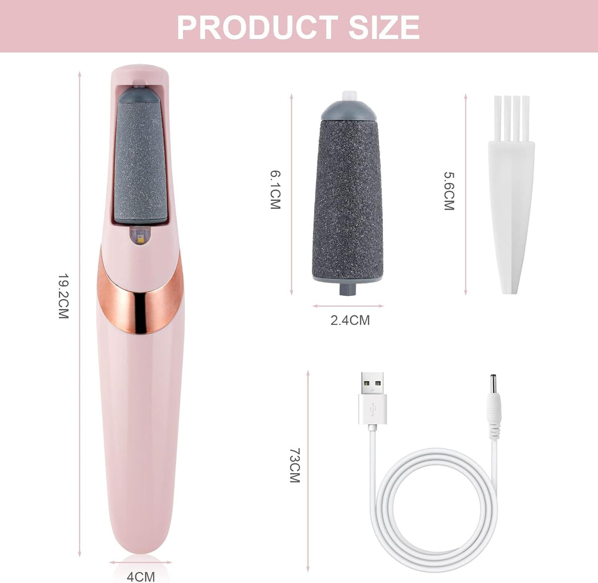 Rechargeable Electric Foot File | Callus & Dead Skin Remover with LED Light